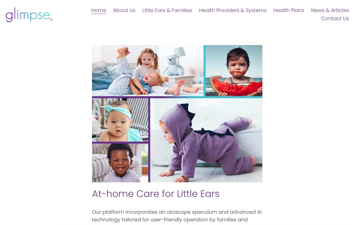 screenshot of Glimpse Diagnostics home page built on SquareSpace