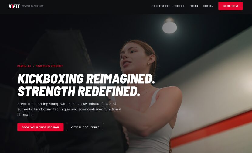 K1FIT Kickboxing Landing Page built on Elementor